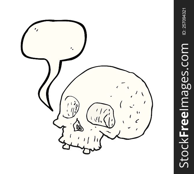 Speech Bubble Cartoon Old Skull