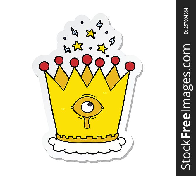 sticker of a cartoon magic crown