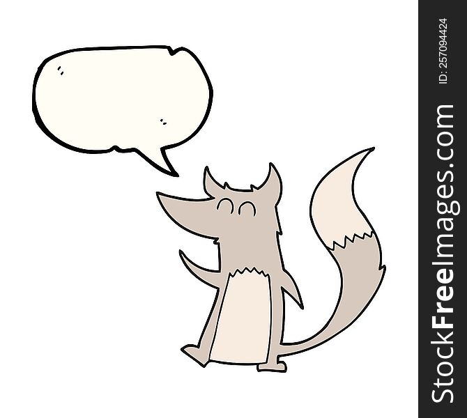Speech Bubble Cartoon Little Wolf