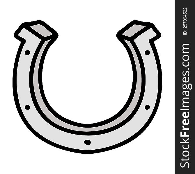 tattoo in traditional style of a horse shoe. tattoo in traditional style of a horse shoe