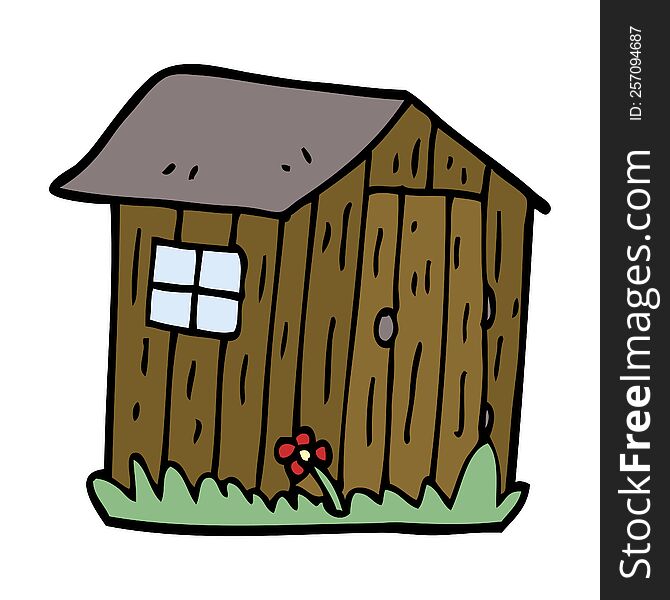 Cartoon Doodle Wood Shed