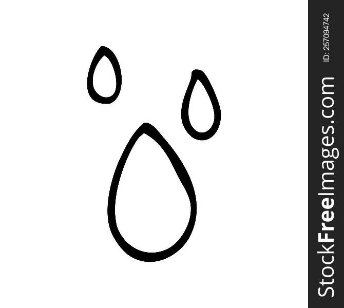 line drawing cartoon rain drops