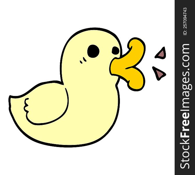 cartoon doodle happy duck