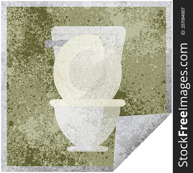 Open Toilet Graphic Square Sticker