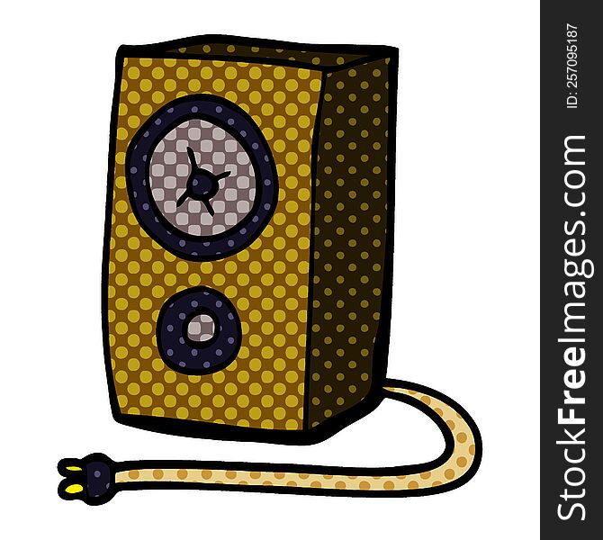 cartoon doodle old wood speaker