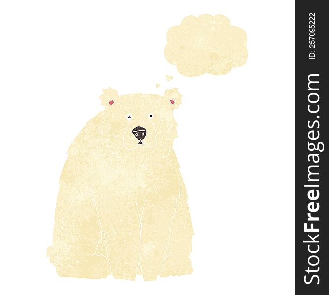 Cartoon Funny Polar Bear With Thought Bubble