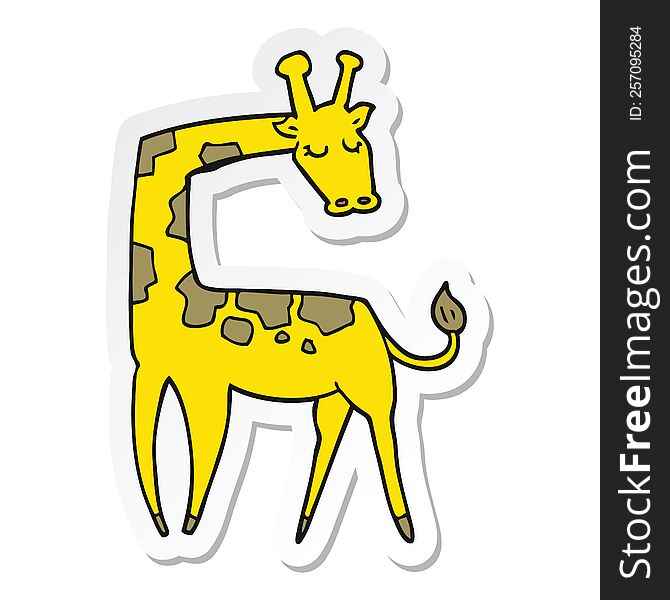 sticker of a cartoon giraffe