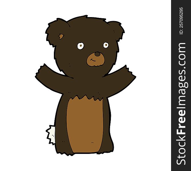 Cartoon Black Bear Cub