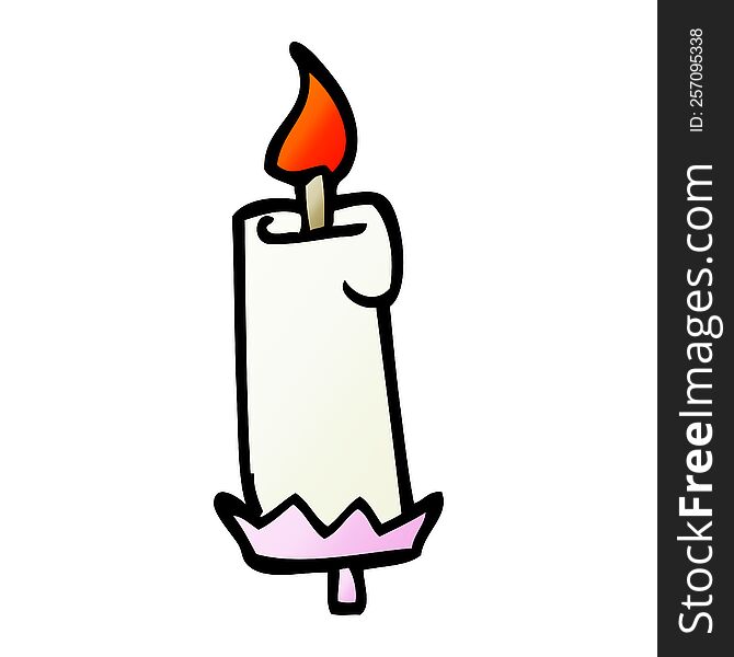 vector gradient illustration cartoon lit candle