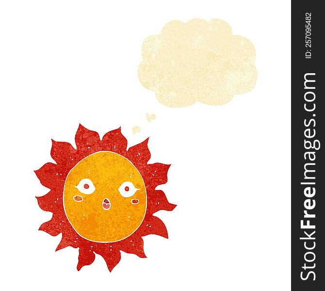 Cartoon Sun With Thought Bubble