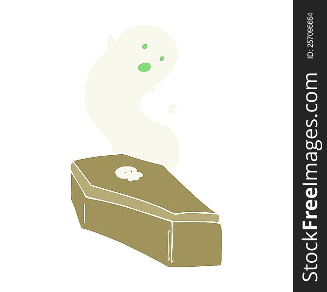 flat color illustration of spooky coffin. flat color illustration of spooky coffin