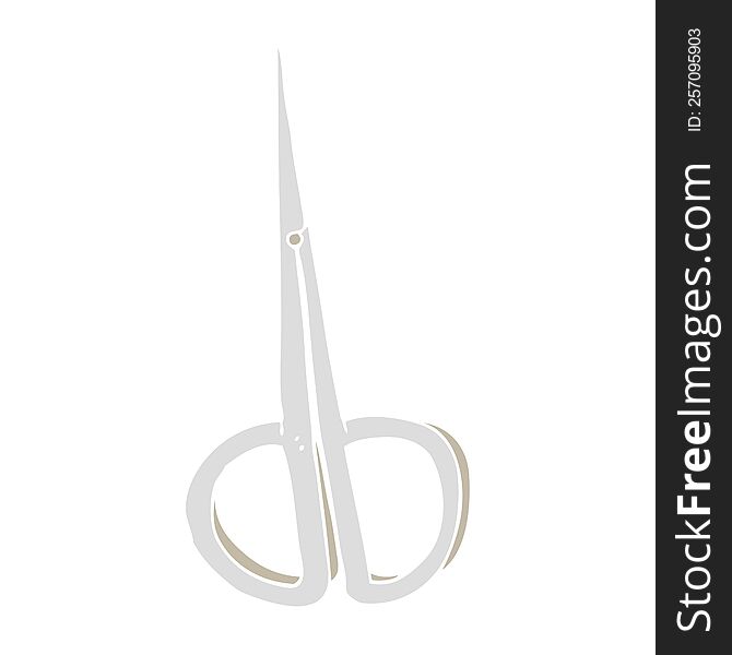 flat color illustration of nail scissors. flat color illustration of nail scissors