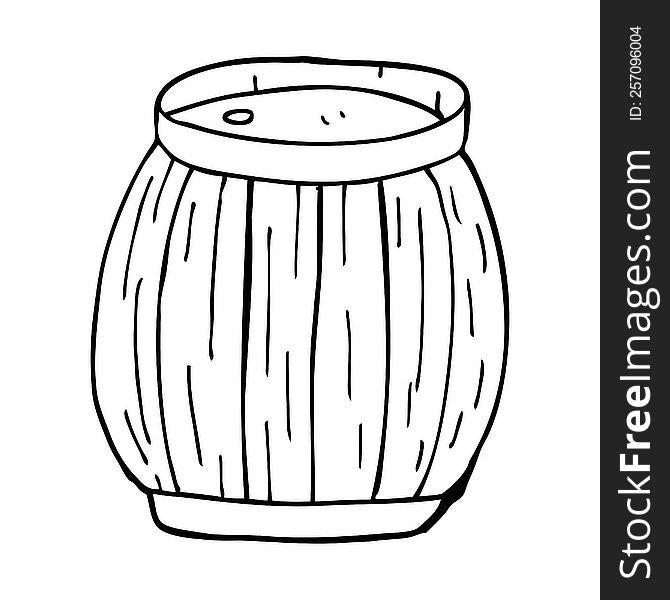 line drawing cartoon beer barrel