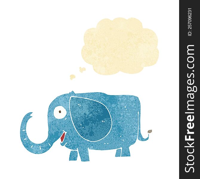 Cartoon Baby Elephant With Thought Bubble