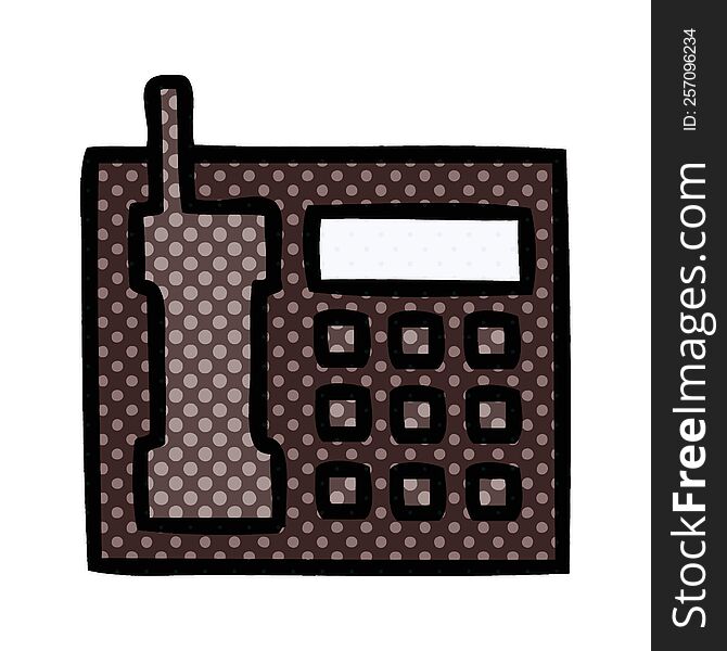 comic book style cartoon of a office telephone