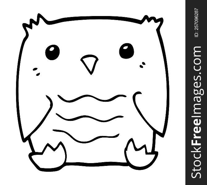 line drawing cartoon owl