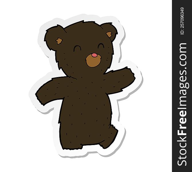 Sticker Of A Cartoon Black Bear