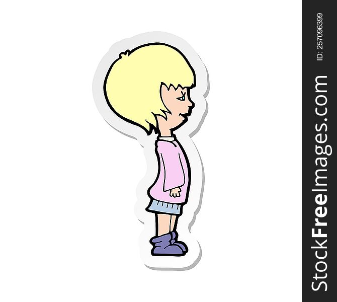 Sticker Of A Cartoon Girl