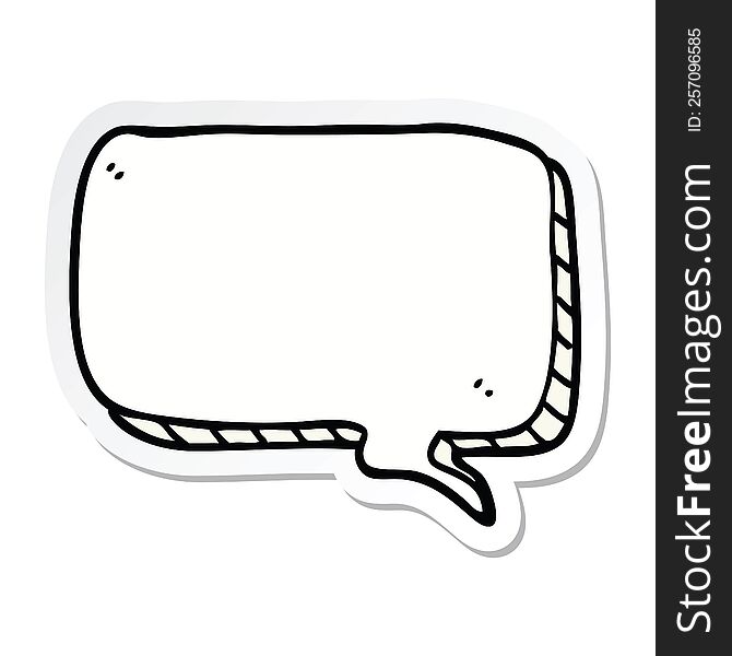 sticker of a cartoon speech bubble