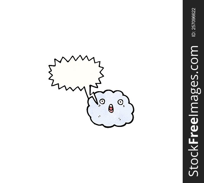 Shouting Cloud Cartoon Character