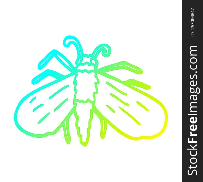 cold gradient line drawing of a cartoon bee