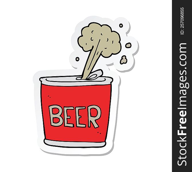 Sticker Of A Cartoon Beer Can