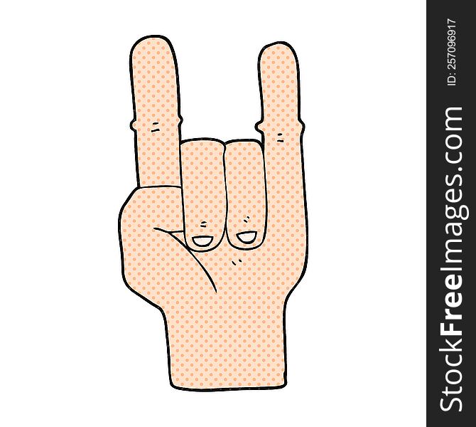 Cartoon Devil Horns Hand Symbol