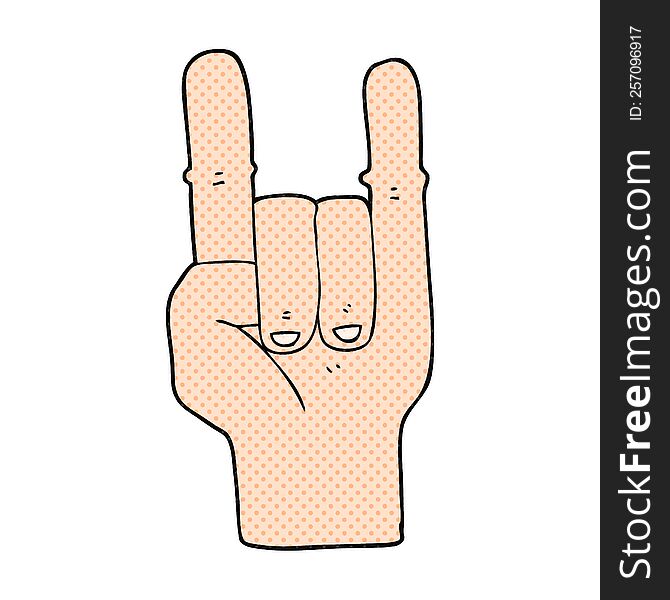 cartoon devil horns hand symbol