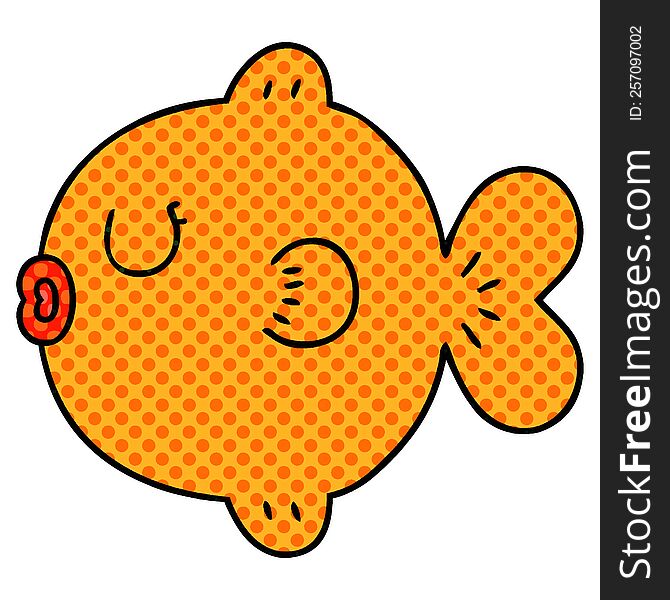 comic book style quirky cartoon fish. comic book style quirky cartoon fish