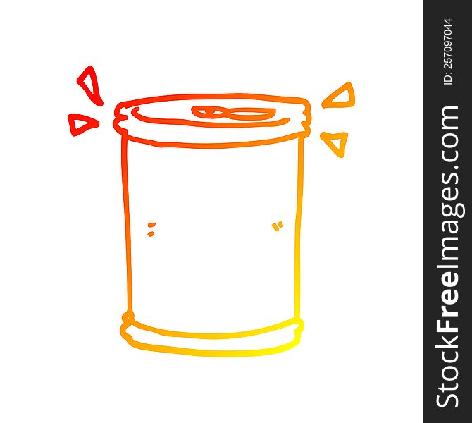 Warm Gradient Line Drawing Cartoon Soda Can