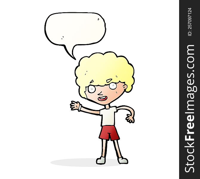 Cartoon Sporty Person With Speech Bubble