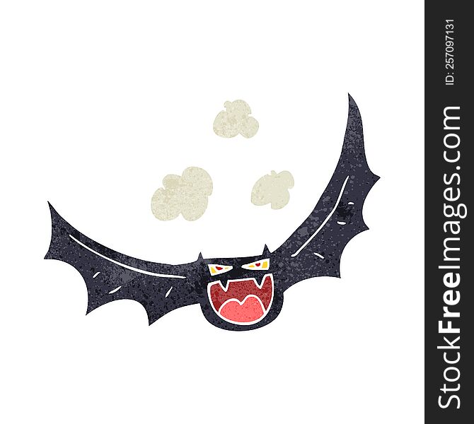 freehand retro cartoon halloween bat
