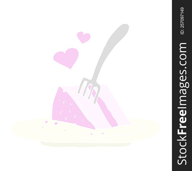 flat color illustration of lovely cake. flat color illustration of lovely cake