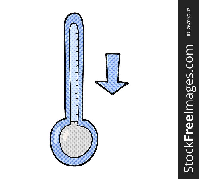 freehand drawn cartoon dropping temperature