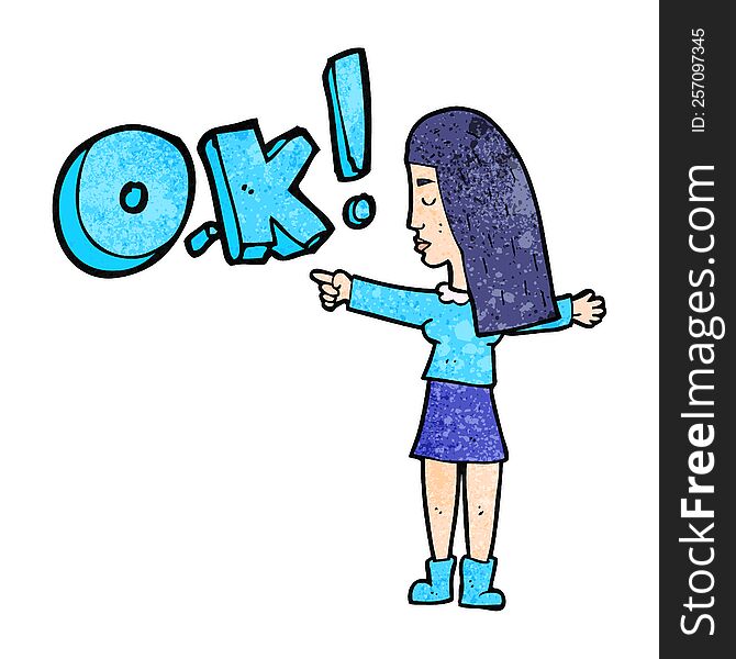 cartoon woman thinking OK