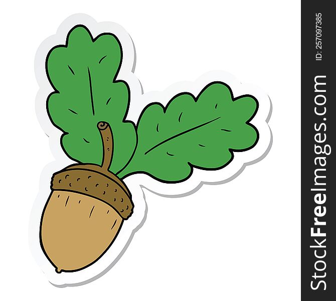 sticker of a cartoon acorn