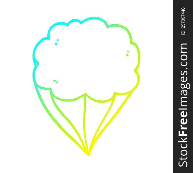 Cold Gradient Line Drawing Cartoon Cloud Symbol