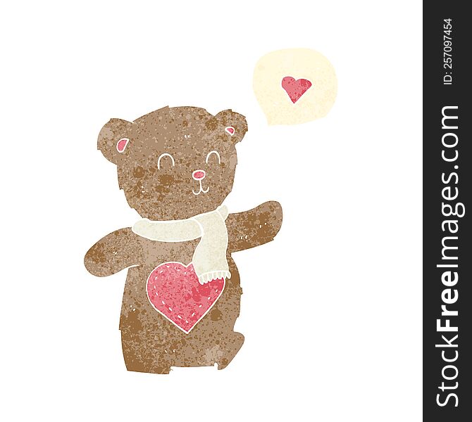 cartoon cute bear with love heart