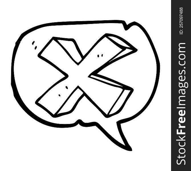 Speech Bubble Cartoon Negative X Symbol