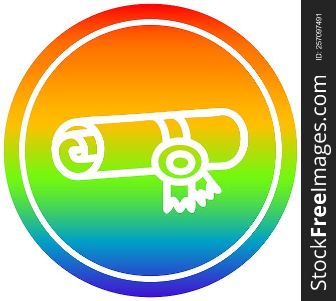 diploma certificate circular in rainbow spectrum