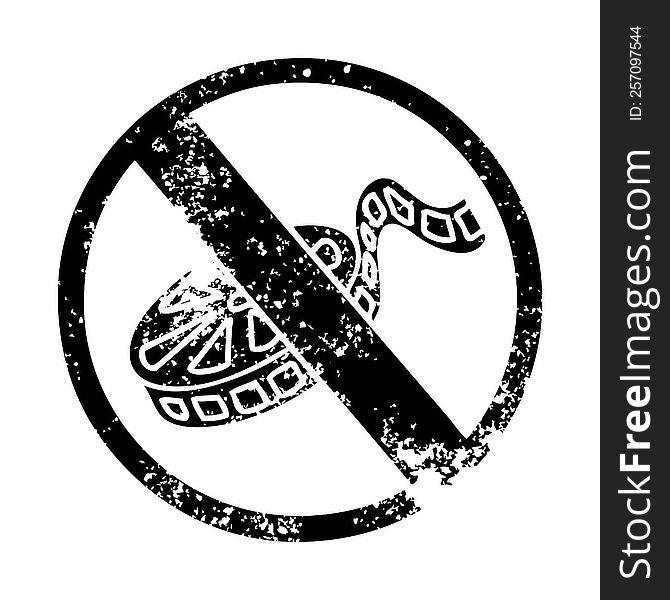 distressed symbol of a no movies allowed sign