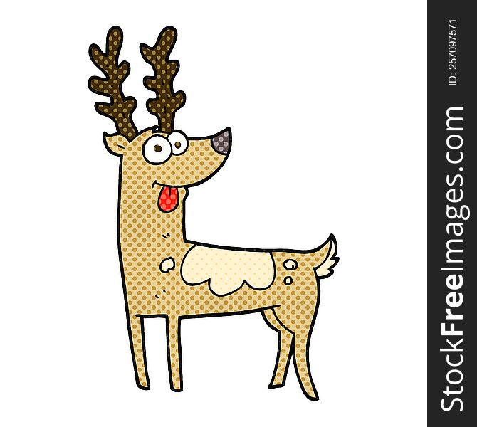 freehand drawn cartoon reindeer