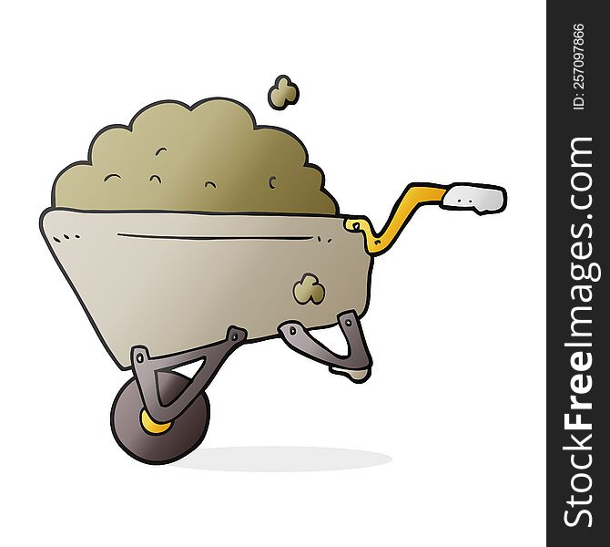 cartoon wheelbarrow full of dirt