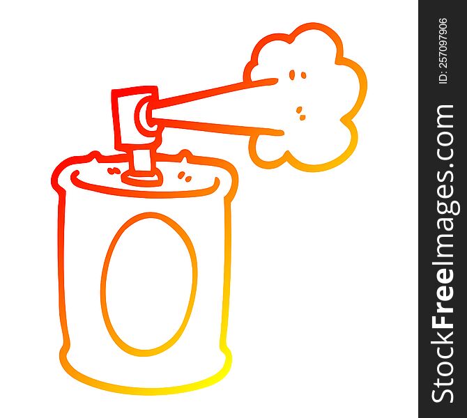 warm gradient line drawing of a cartoon spraypaint can