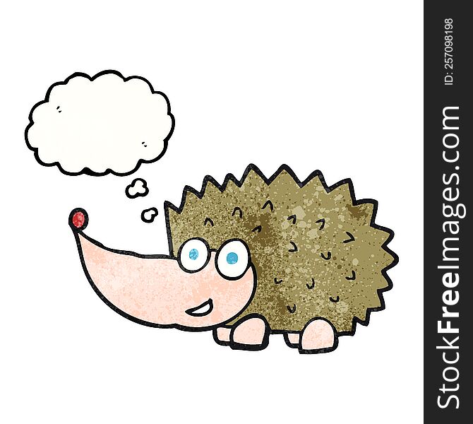 Thought Bubble Textured Cartoon Hedgehog