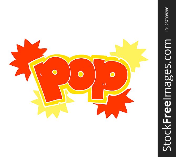 Flat Color Illustration Of A Cartoon Pop Explosion Symbol