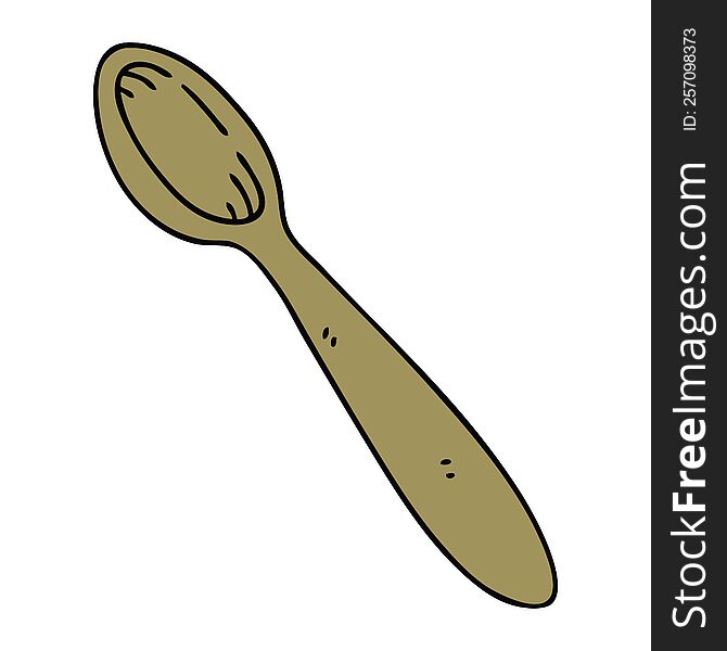 Quirky Hand Drawn Cartoon Wooden Spoon