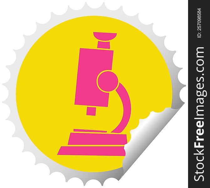 Circular Peeling Sticker Cartoon Science Microscope