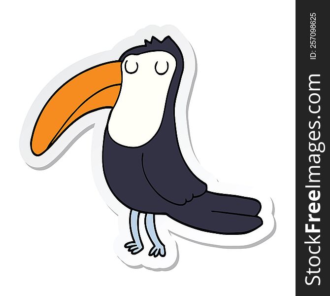 Sticker Of A Cartoon Toucan