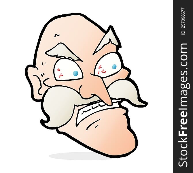 Cartoon Angry Old Man